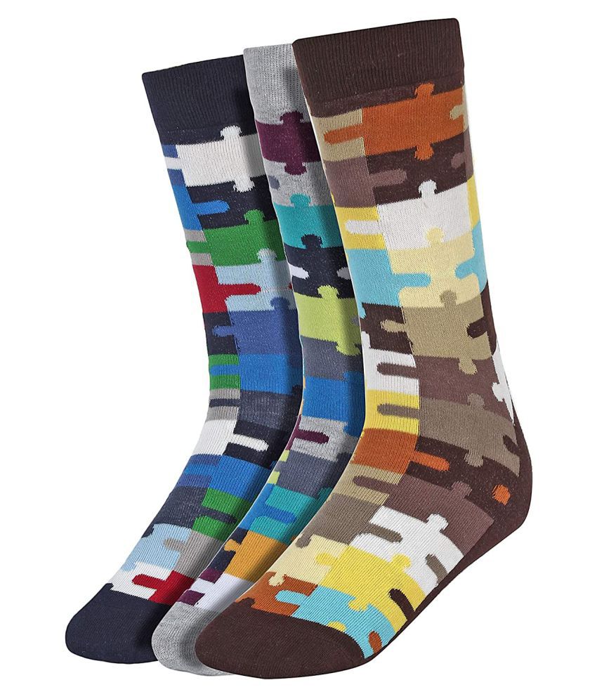     			Creature - Cotton Men's Printed Multicolor Full Length Socks ( Pack of 3 )
