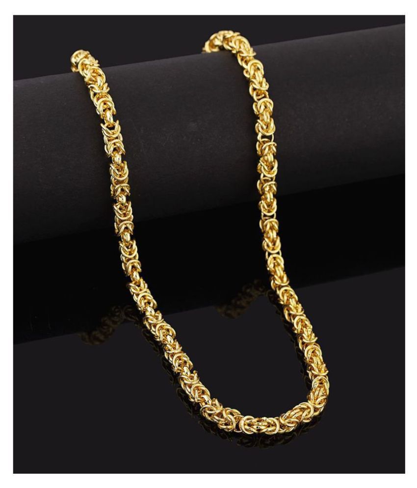     			Happy Stoning Latest Fashion 22kt Gold Plated Chain for men (20inch) Thick and short with color warranty of 3 months