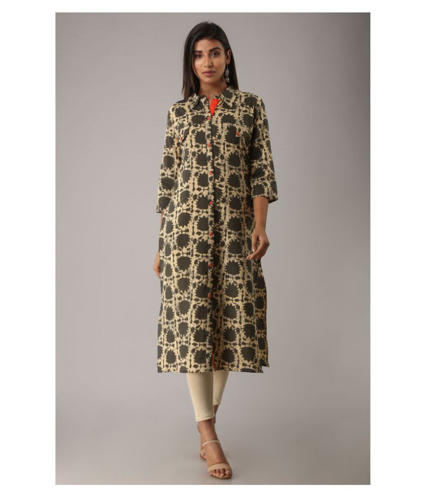     			MAUKA Multicolor Cotton Straight Kurti