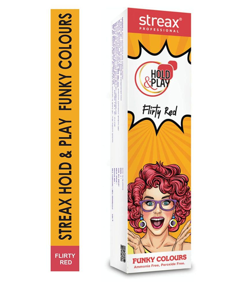 Streax Funky Colours Semi Permanent Hair Color Red Flirty Red 100 mL