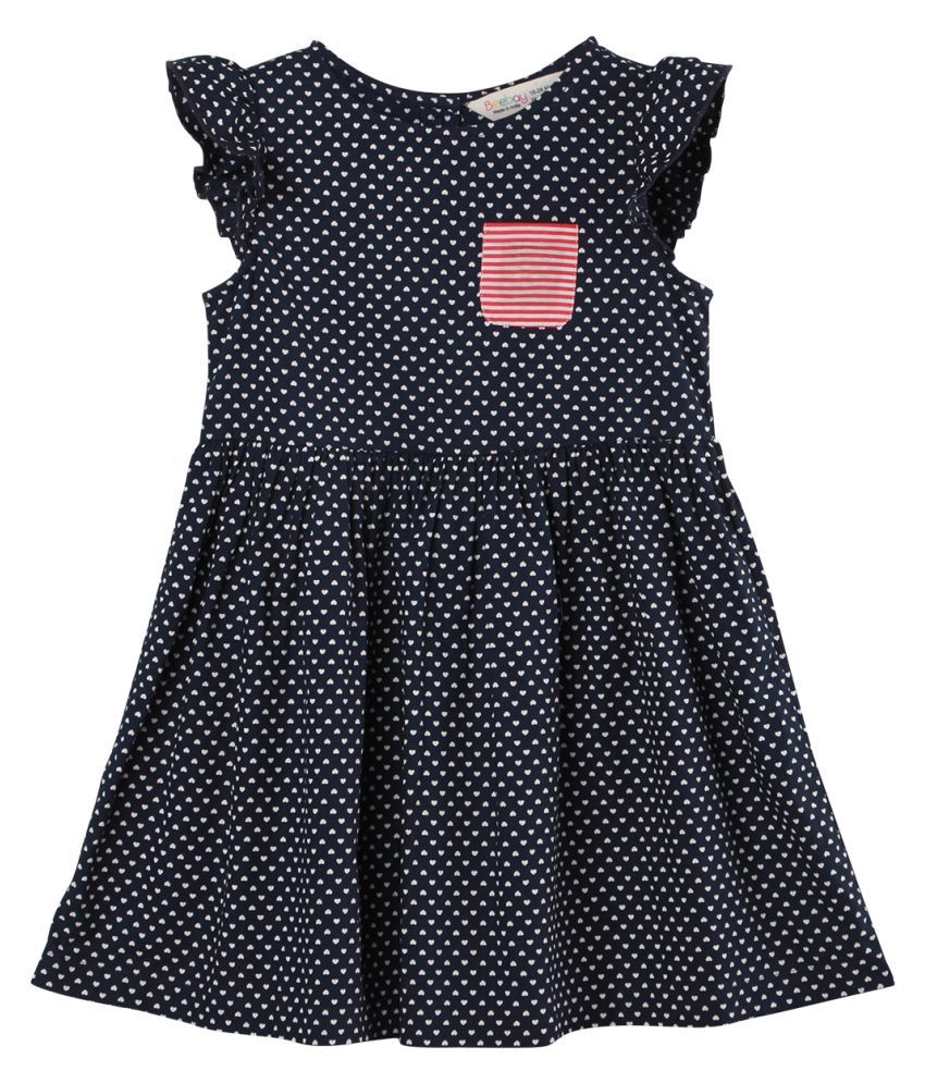 navy heart print dress