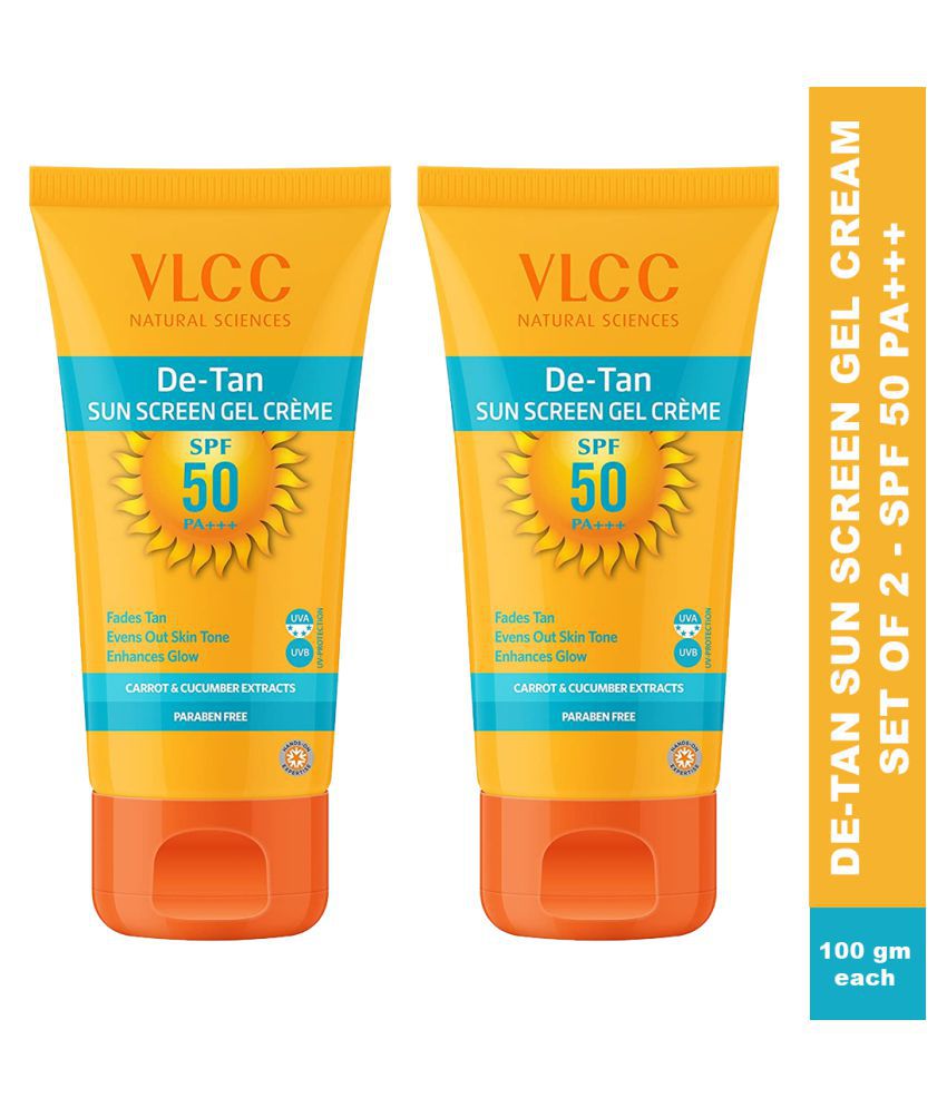     			VLCC De Tan SPF 50 PA+++ Sunscreen Gel Cream, 100 g (Pack of 2)