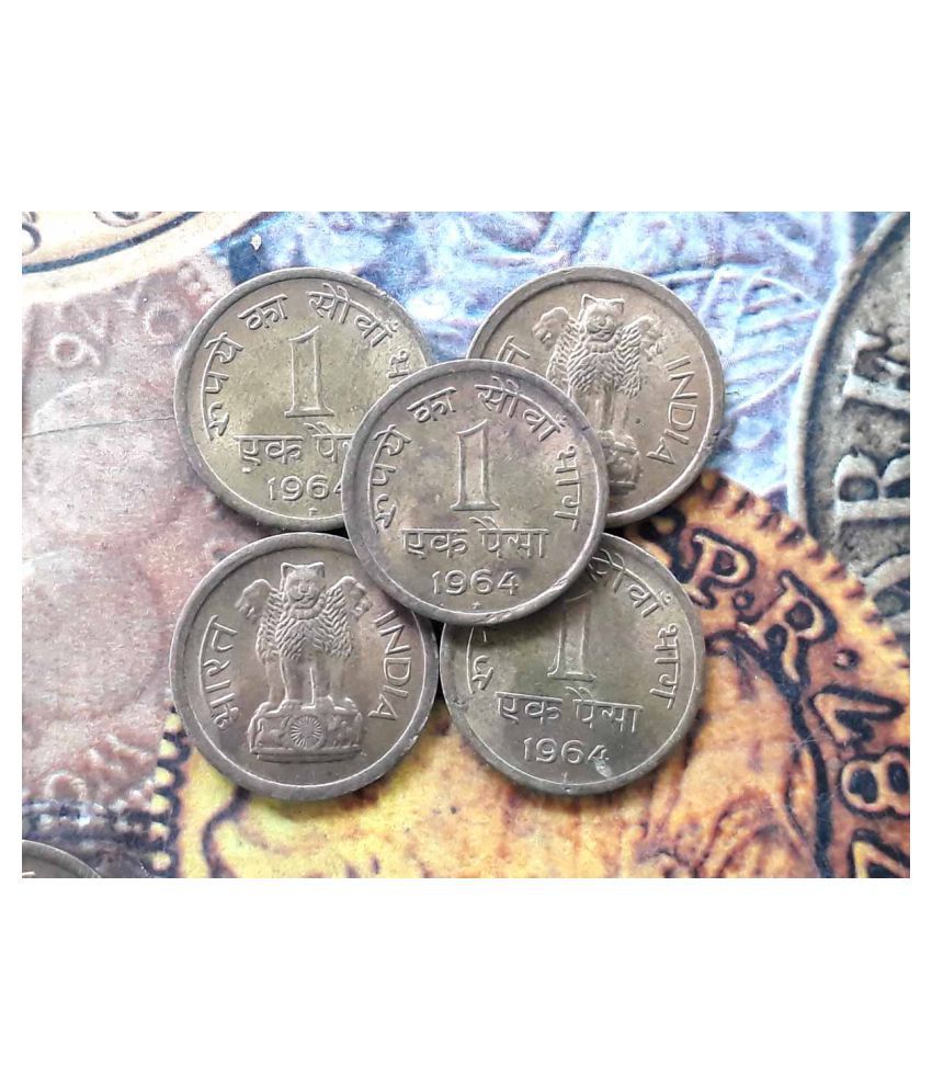     			10 PIECES LOT - 1 P -1964 - XF++ / aUNC NEW CONDITION  UNCIRCULATED - INDIA