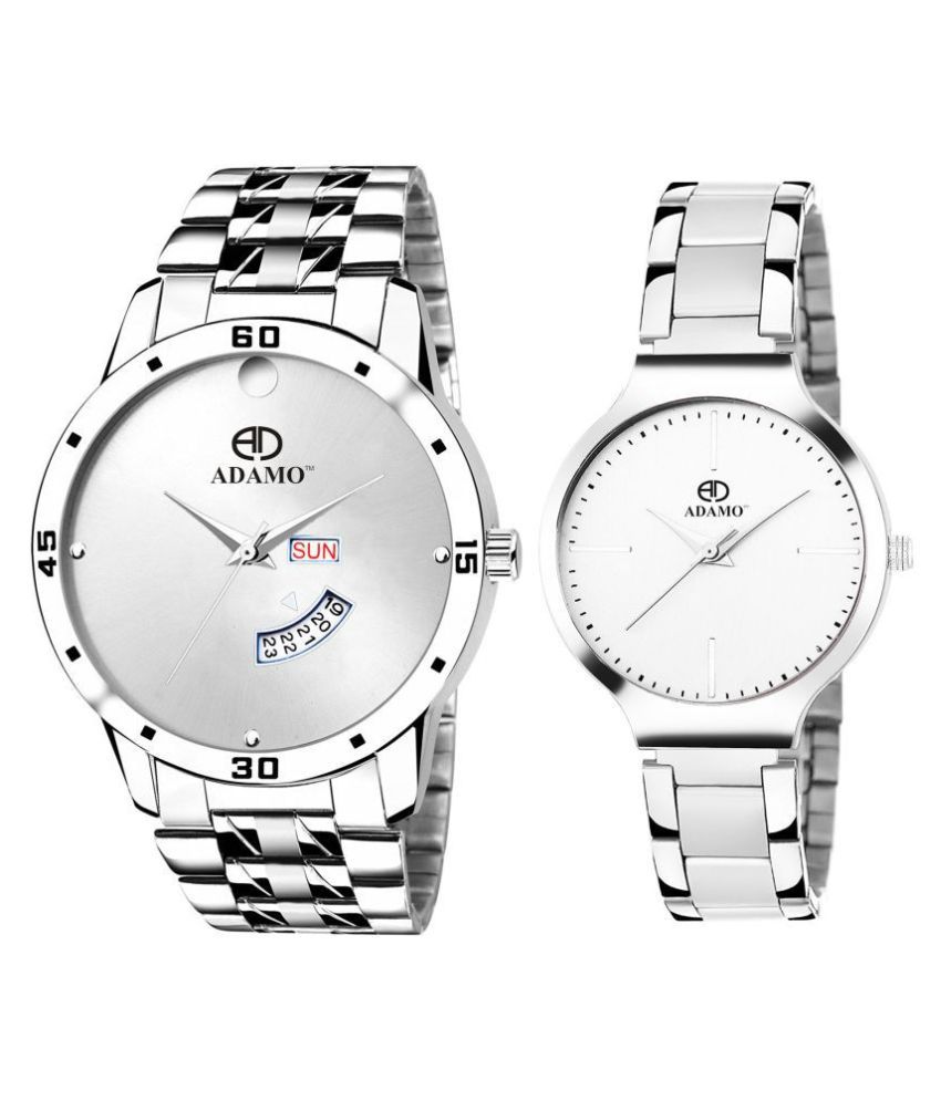     			ADAMO Designer White Dial  Men's & Women's Watch 816-824SM01