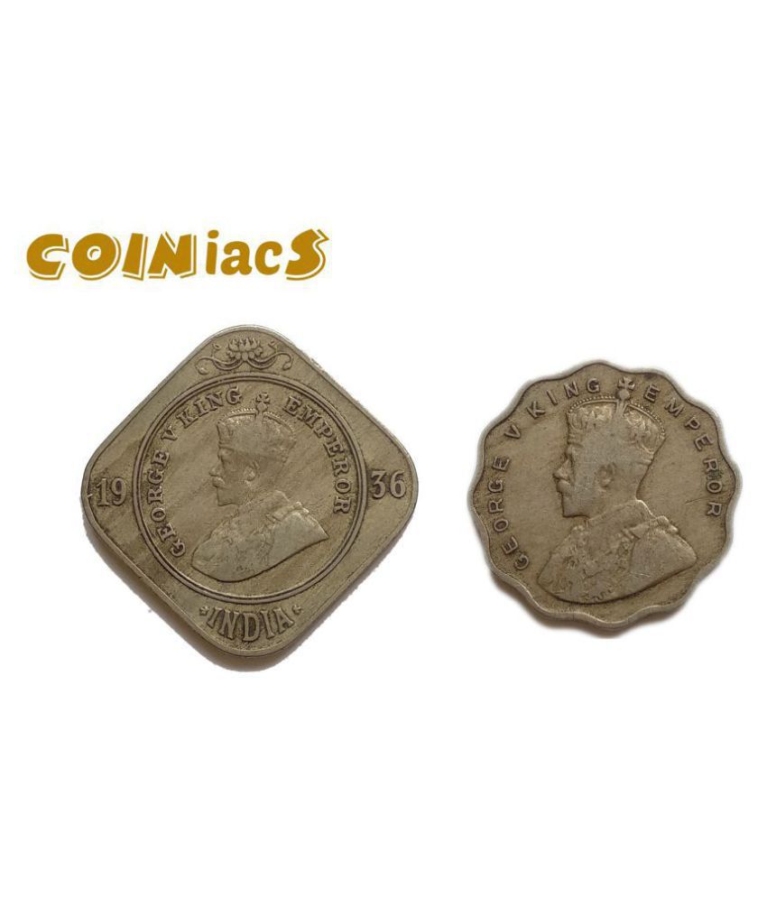     			Scarce Set of 2 Annas & 1 Anna issued in the name of George V King & Emperor, British India Uniform Coinage ✧ High Collectible Grade, 100% Authenticity Assurance - COINIACS