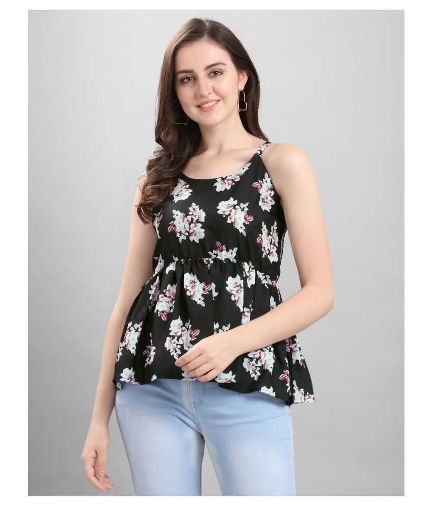     			Selvia Crepe Peplum Tops - Multicolor