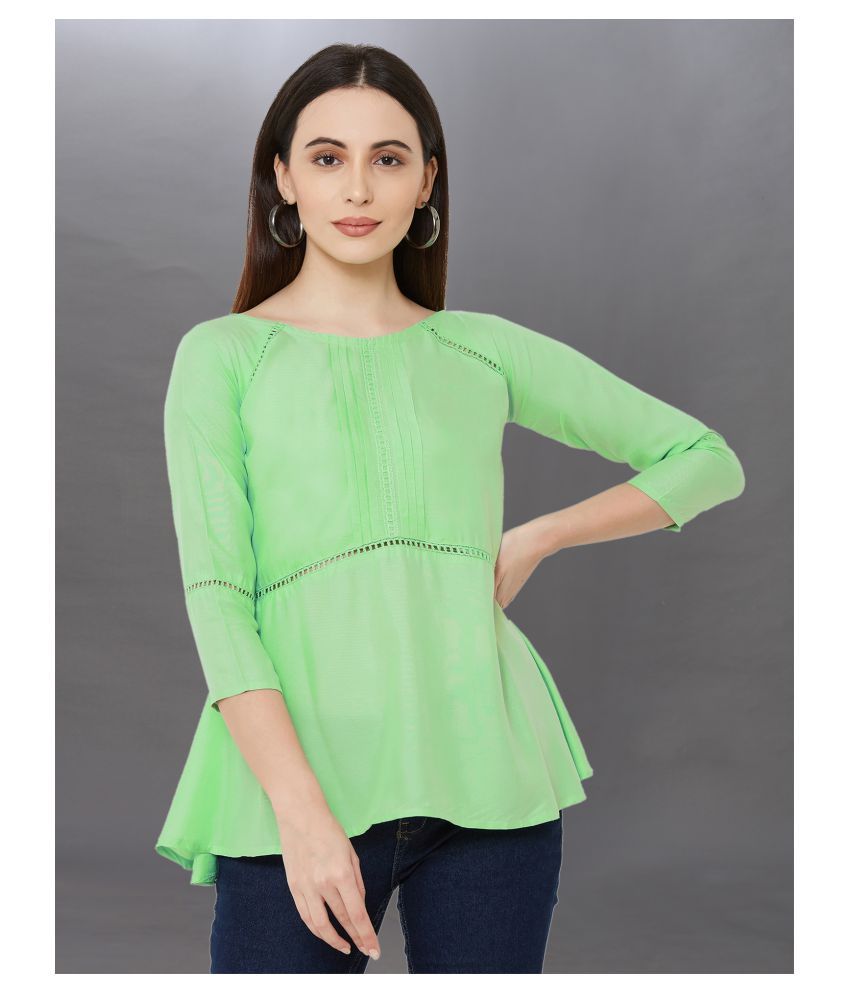     			Selvia Rayon Regular Tops - Green