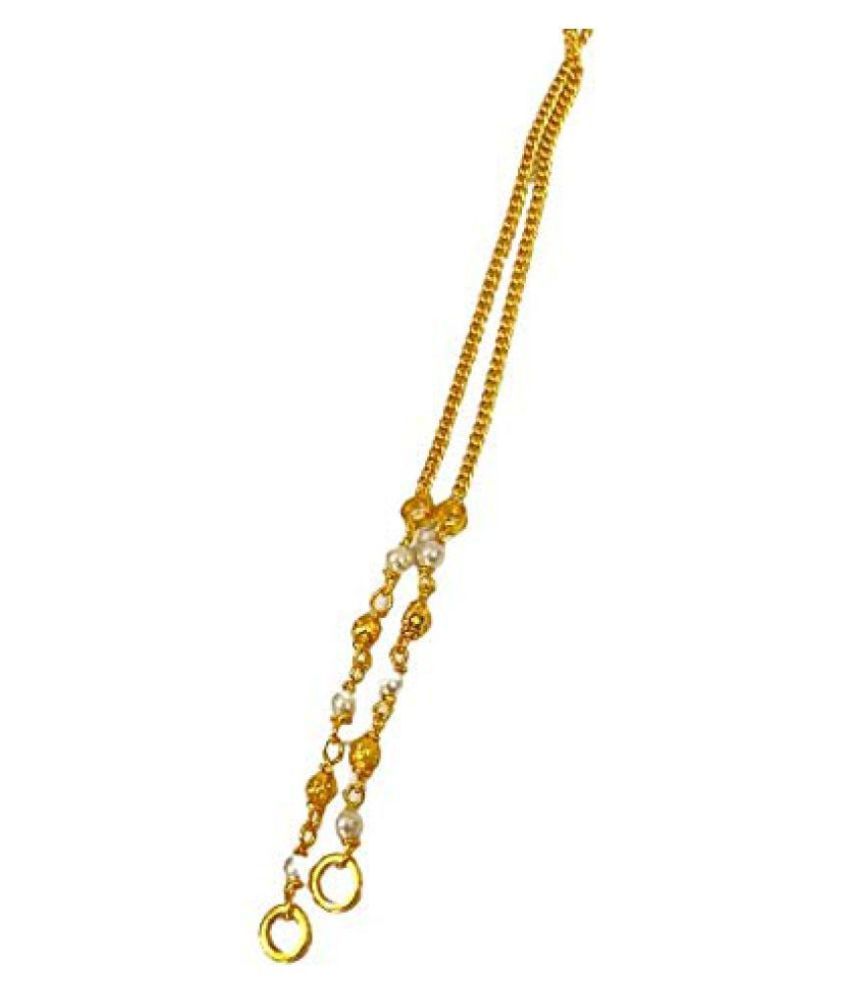 Jewellers Ear Chain Gold Plated White 