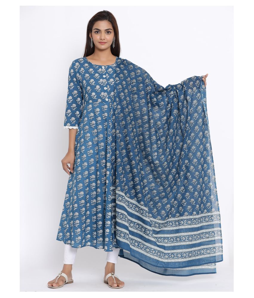 ink blue anarkali