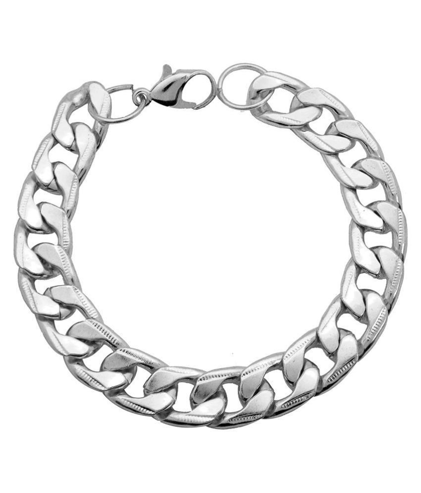 DELHI DEALS  Non-Precious Metal Stainless-Steel Regular wear Bracelet for Men (Silver