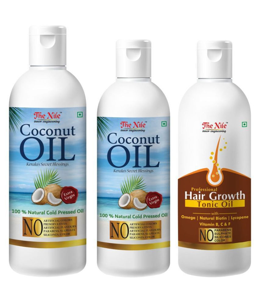     			The Nile Coconut Oil 150 Ml + 100 Ml (250 ML) + Hair Tonic 100 ML 350 mL Pack of 3