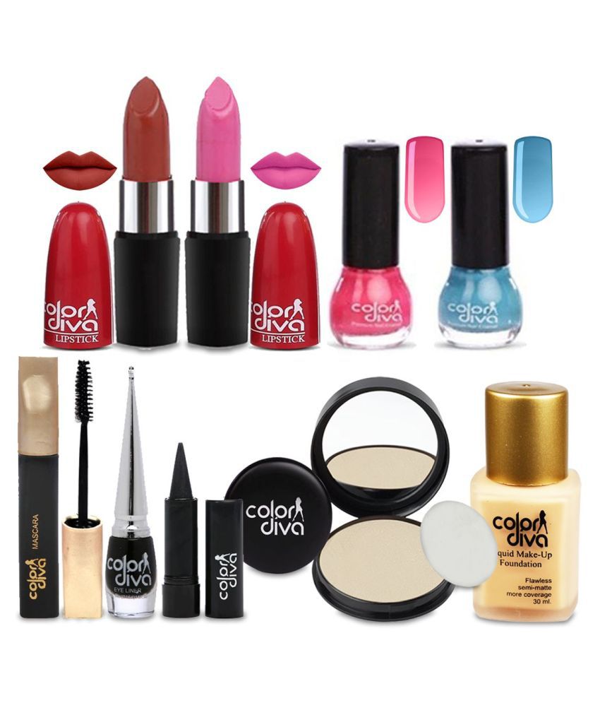     			Adbeni Color Diva Women Makeup Combo Set, GC548 Makeup Kit Pack of 9 Compact Palette 100