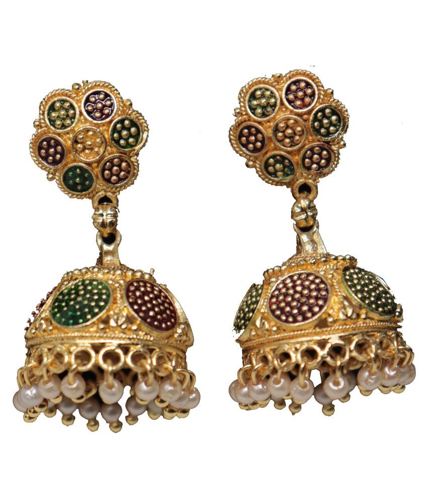 gold jhumka for women