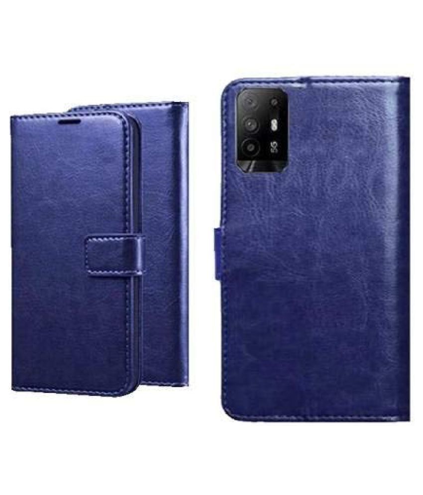     			Oppo F19 Pro Plus Flip Cover by NBOX - Blue Viewing Stand and pocket