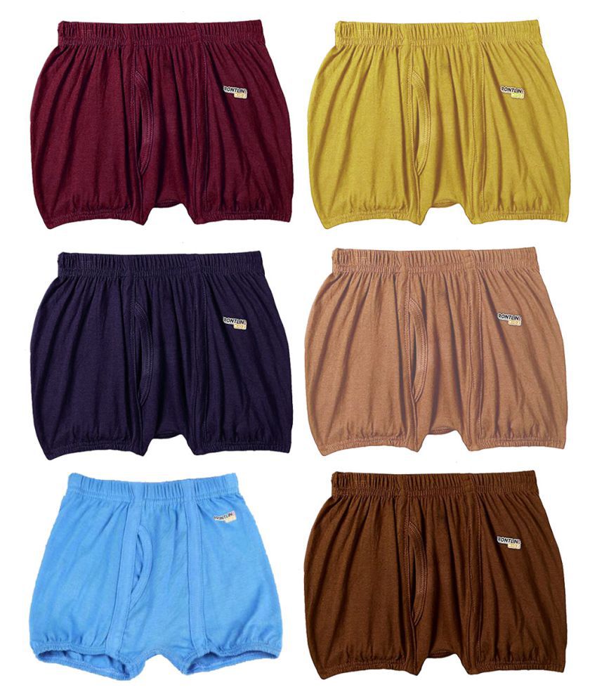     			Rupa Frontline Macro Cotton Multicolour Inner Elastic Drawers/Underwear for Kids/Boys - Pack of 6
