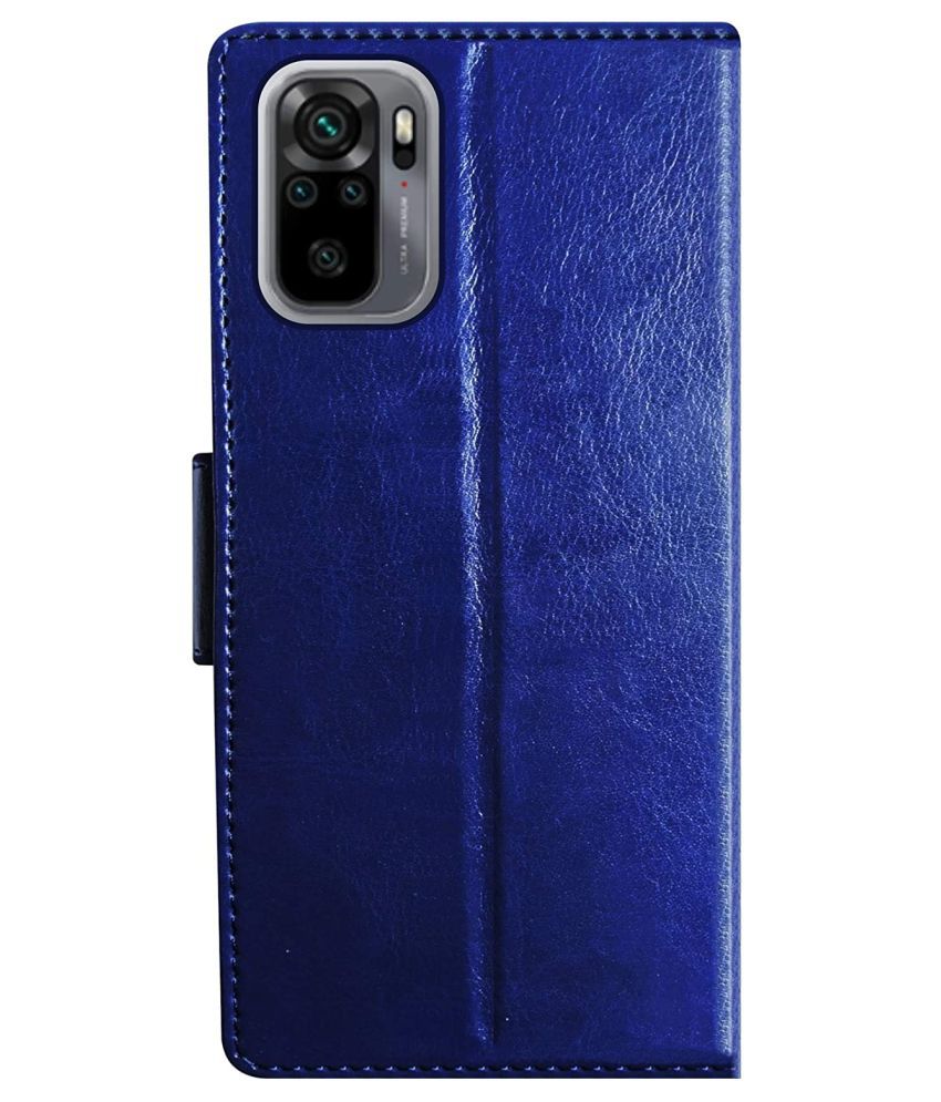     			Xiaomi Redmi Note 10 Flip Cover by NBOX - Blue Viewing Stand and pocket