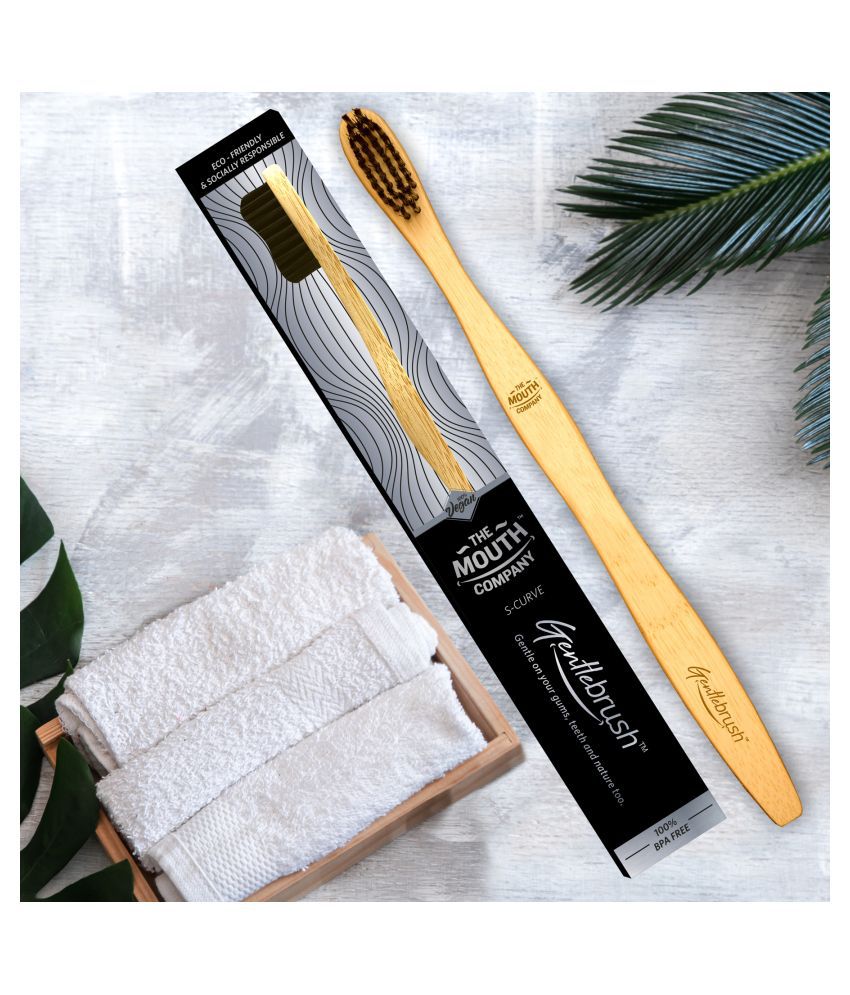     			The Mouth Company Gentlebrush - Premium Bamboo Toothbrush S-curve