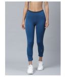 Alcis Blue Polyester Solid Capri