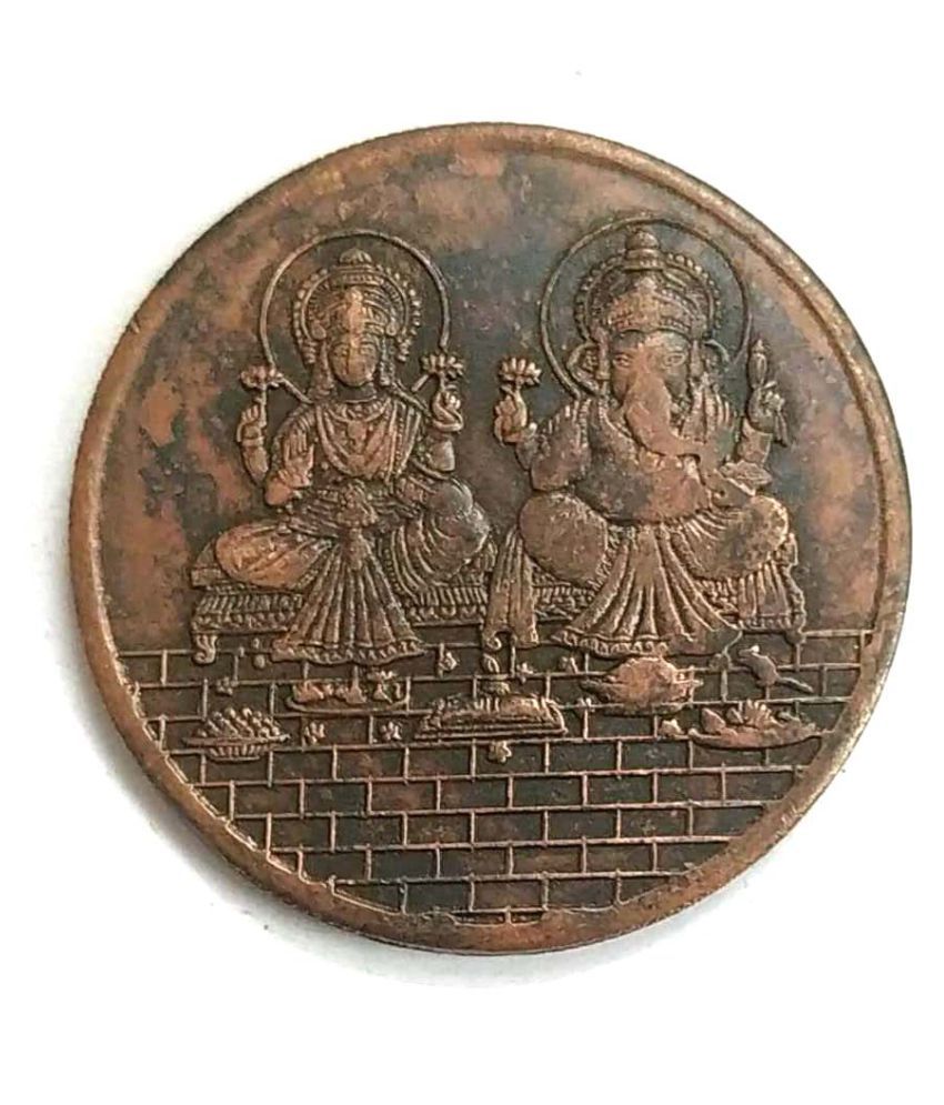     			E.I.C Indian God Laxmi  Or Ganesh Ji UK 1 Anna Copper Coin Year 1818 Weight 50 Gram