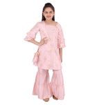 Cutecumber Pack of 1 Girls Silk Top With Palazzo ( Pink )