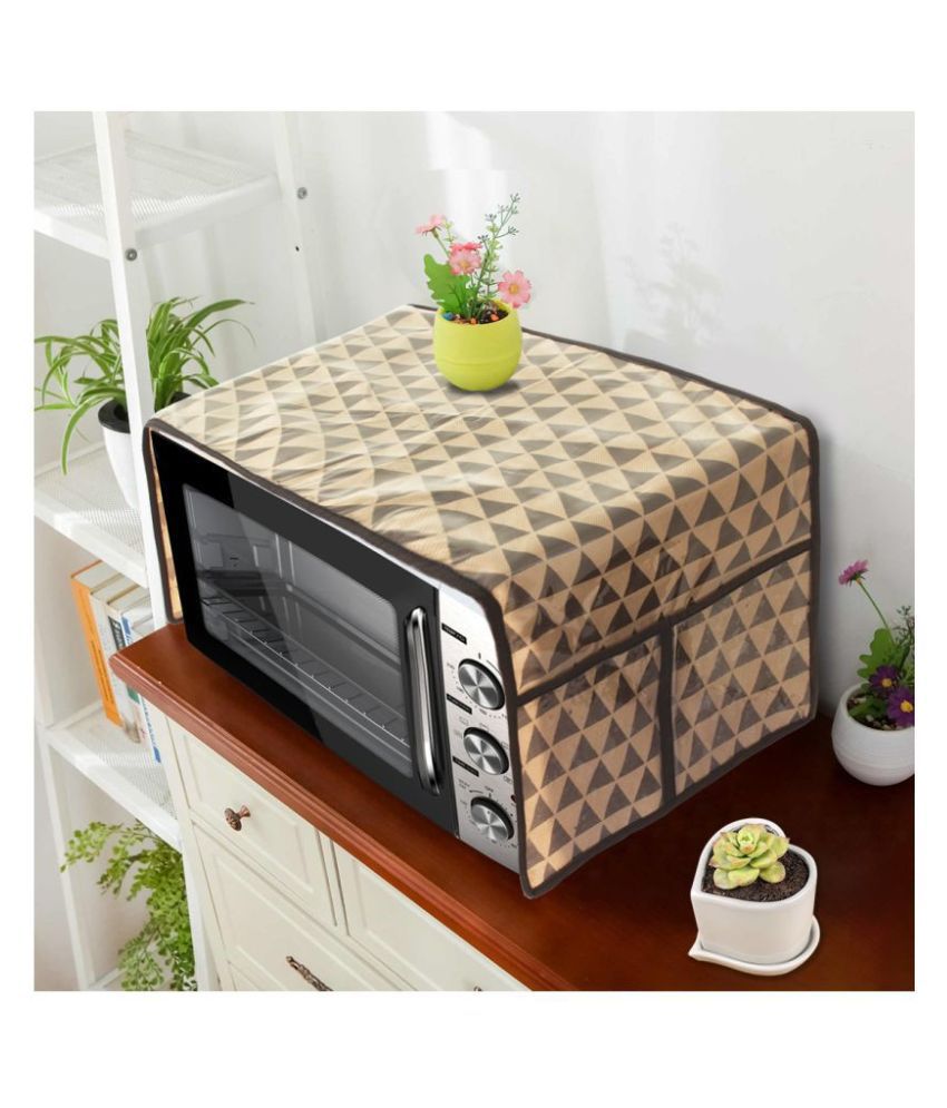     			PrettyKrafts Single Plastic Brown Microwave Oven Cover - 26-28L