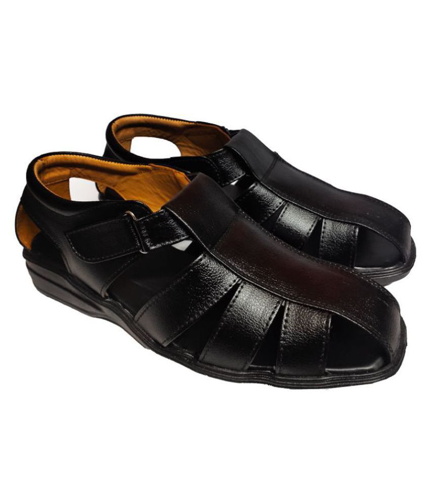 RAGE GAZE Black Synthetic Leather Sandals Price in India- Buy RAGE GAZE ...
