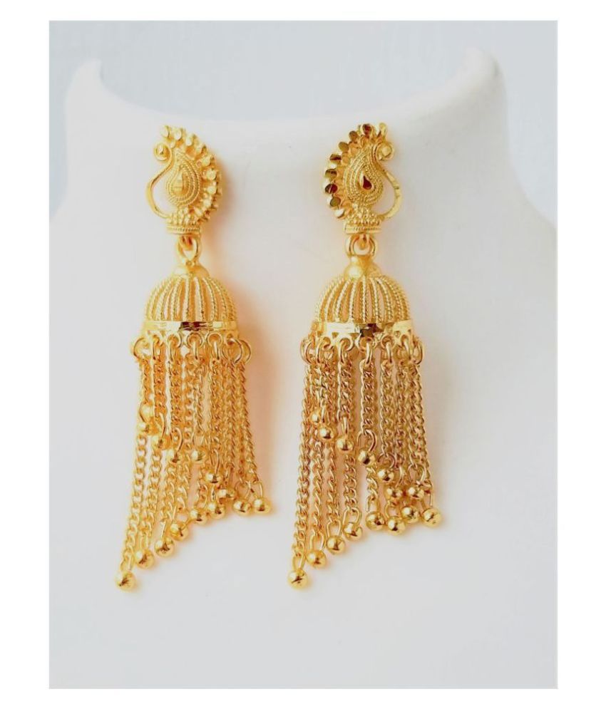     			Darshini Designs Gold Plated Jhhumki Earrings For Women