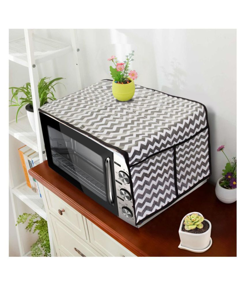     			PrettyKrafts Single Plastic Black Microwave Oven Cover - 26-28L