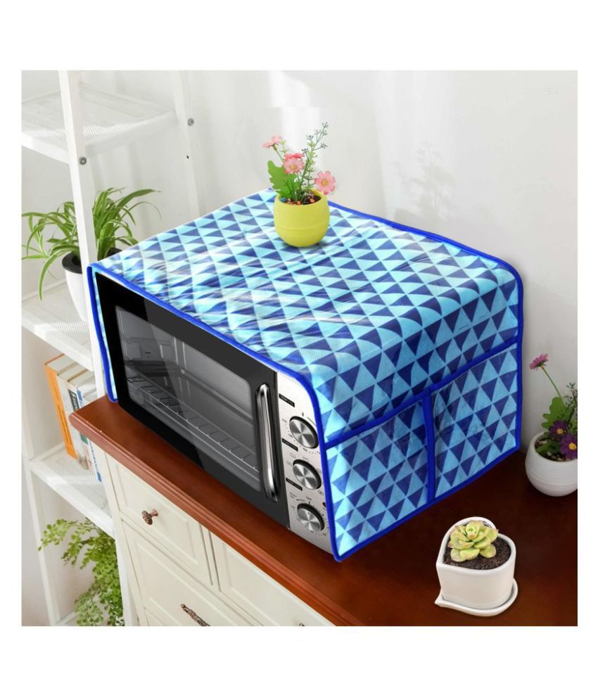     			PrettyKrafts Single Plastic Blue Microwave Oven Cover - 26-28L