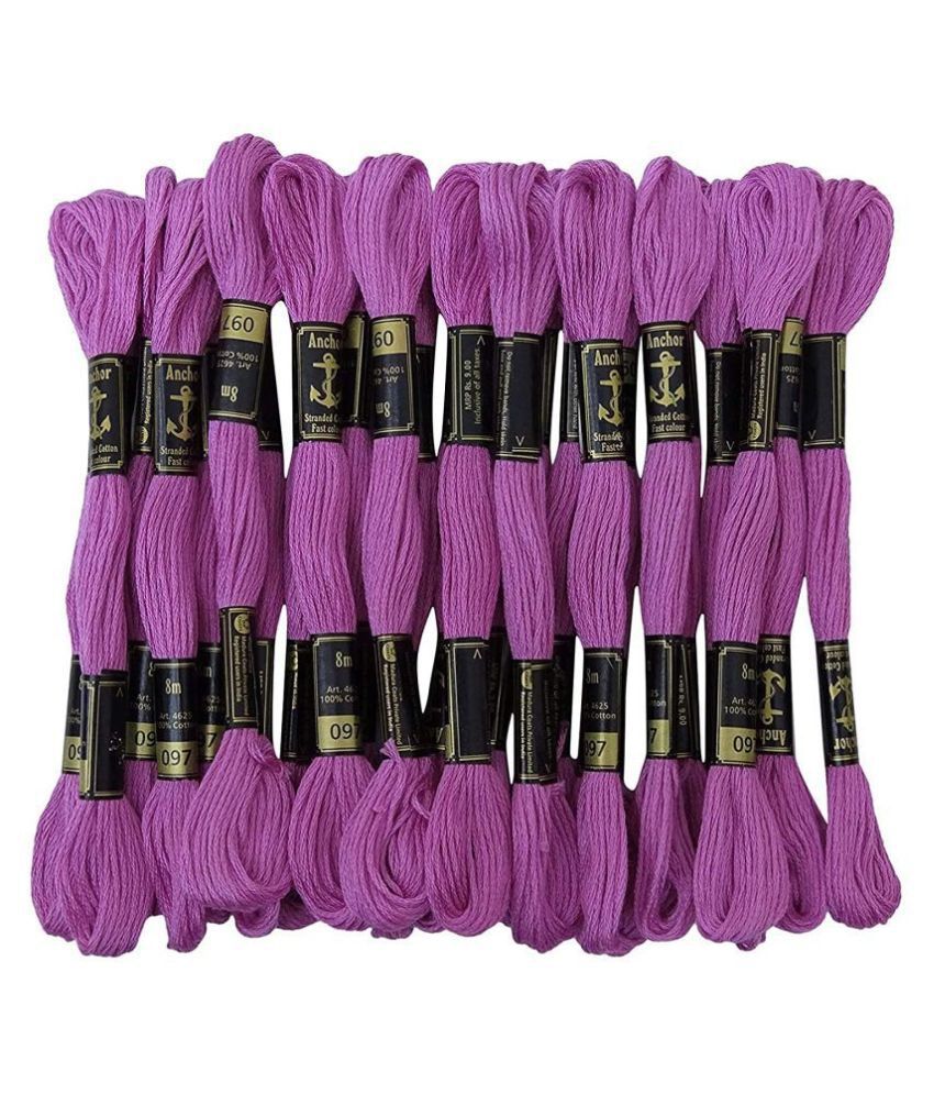     			PRANSUNITA Anchor Stranded Cotton 6 Strand Cross-Stitch Hand Embroidery Stranded Cotton Craft Sewing Floss Thread, Pack of 10