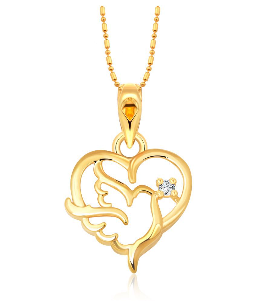     			Vighnaharta Plated Broken Heart Couple Heart Shape Break Valentines Day Gifts Fashion Chain Pendant Locket Necklace Gifts Jewelry-  VFJ1305PG