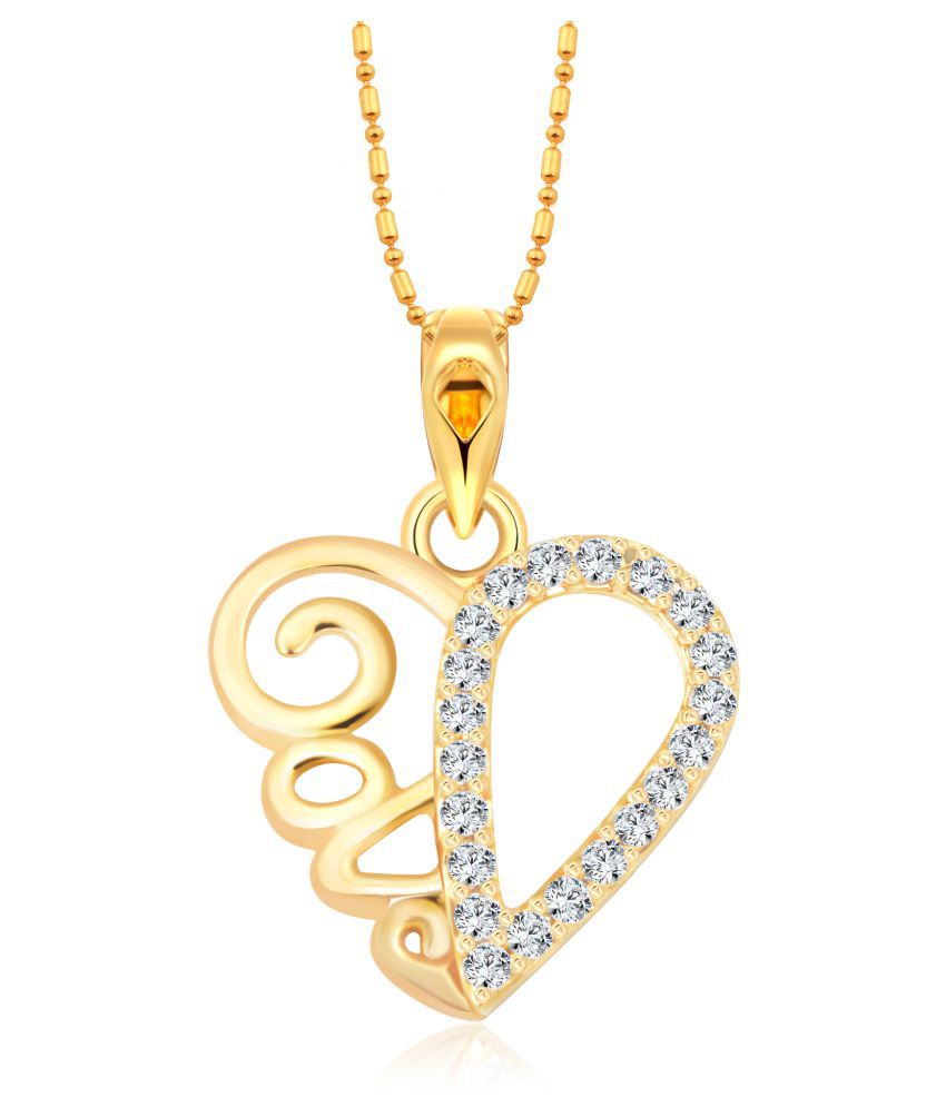     			Vighnaharta Western Style Heart  Never Fading Heart Pendant with chain for Women & Girls-  VFJ1301PG