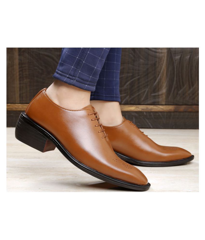     			YUVRATO BAXI Oxfords Artificial Leather Tan Formal Shoes