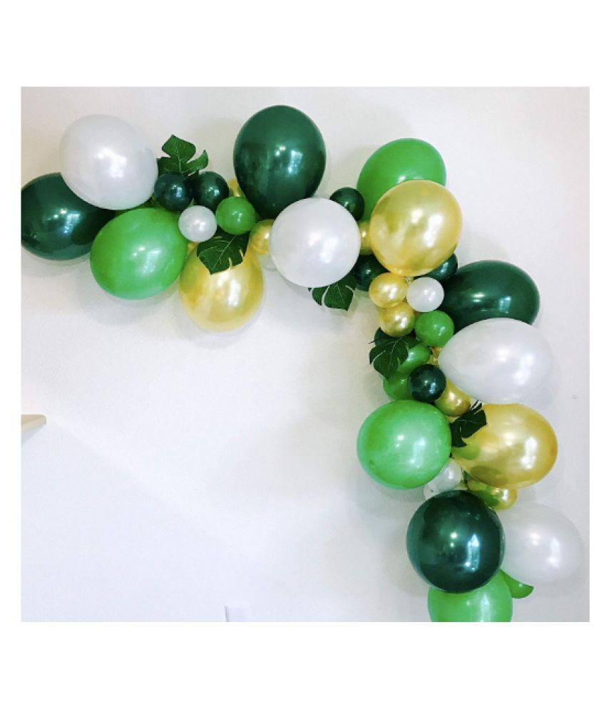     			Blooms Green & white & Golden  balloon set