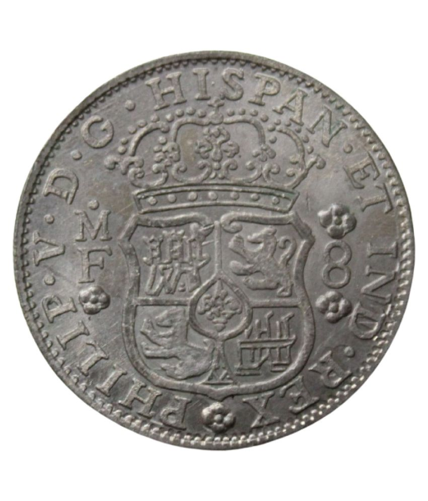     			8  Reales  ( 1734 )  Philip.V.D.G   Hiaspan. ET.IND.REX.  LM. Vtraque  Vnum  LM.   Pack  of  1  Extremely   Rare   Coin