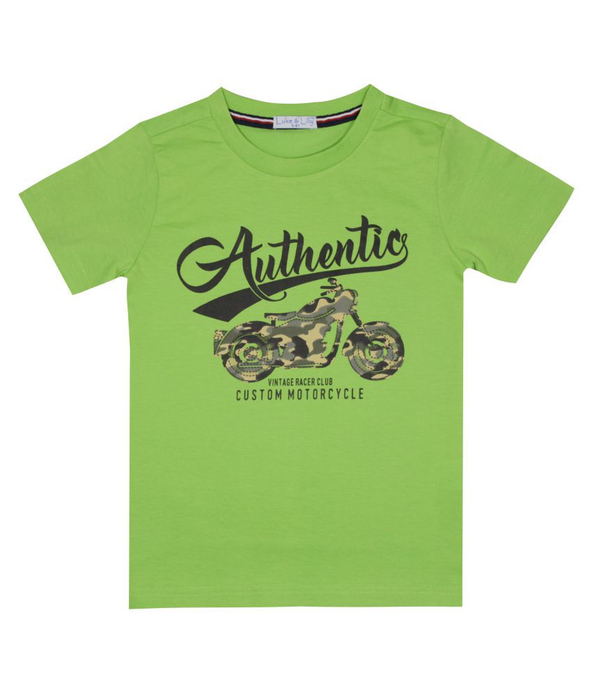     			Luke and Lilly - Green Cotton Boy's T-Shirt ( Pack of 1 )