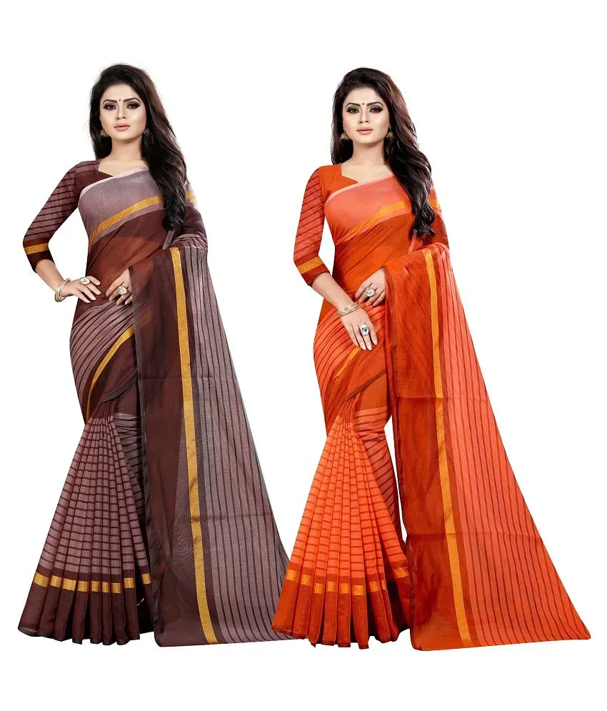 Buy Anand Sarees - Multicolor Georgette Saree With Blouse Piece (Pack of 1)  Online at Best Price in India - Snapdeal