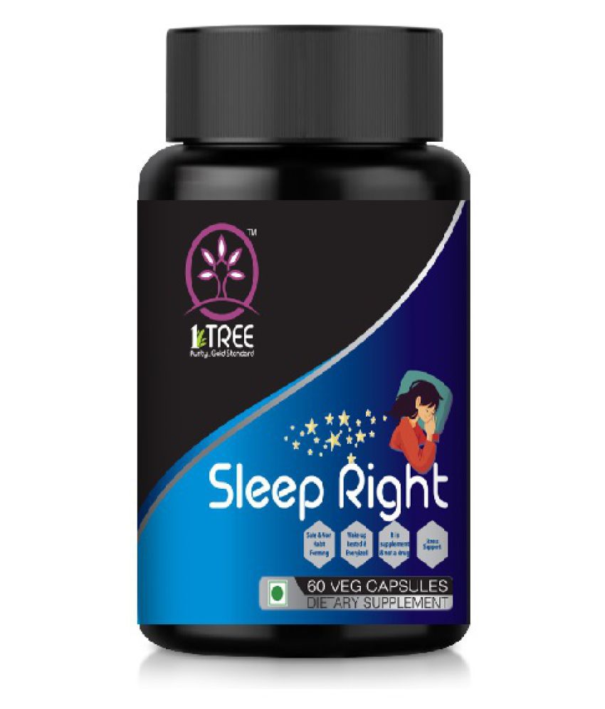 1Tree Sleep Right Capsules-Sleeping Pills-Deep Sleep-Sleep Care-Sleep Well Capsules 60 gm Natural Multivitamins Capsule
