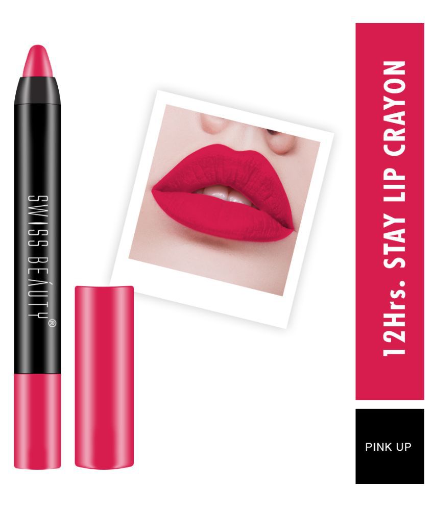 Swiss Beauty 12hrs Stay Matte Lip Crayon Lipstick Pink Up 3gm Buy Swiss Beauty 12hrs Stay Matte Lip Crayon Lipstick Pink Up 3gm At Best Prices In India Snapdeal
