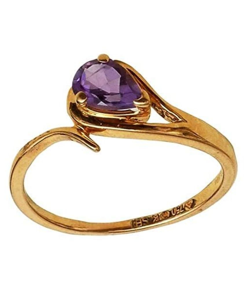 Beautiful Pear Shape Amethyst 18Kt Gold Ring