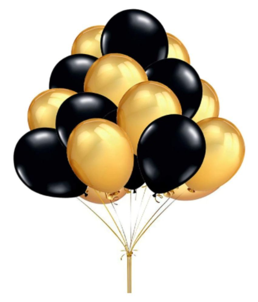     			Blooms Vibrant Colous Combo Pack of 100 Balloons - Black & Golden Balloons Combo