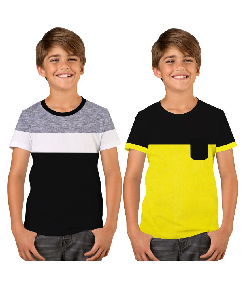 Luke and Lilly Boys Halfsleeve Cotton Colorblock Tshirt_(Pack of 2)