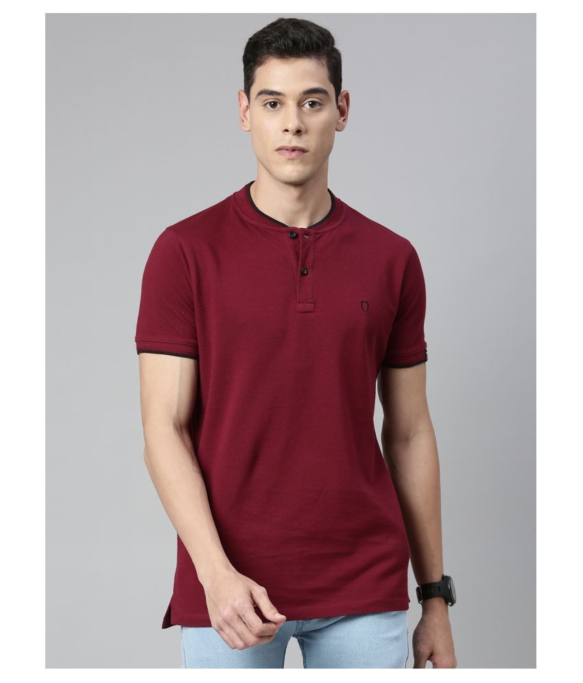     			Urbano Fashion Pack of 1 Cotton Slim Fit Men's T-Shirt ( Maroon )