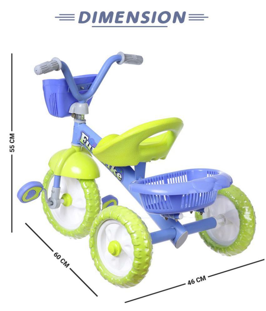 Dash Stylish Kids Tricycles with Backrest Seat, Back Storage Basket for