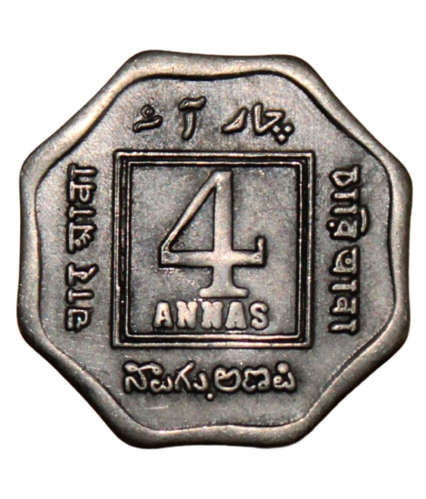     			PRIDE INDIA - PRIDE INDIA 4 Annas ( 1919 ) George V King Emperor India 1 Numismatic Coins