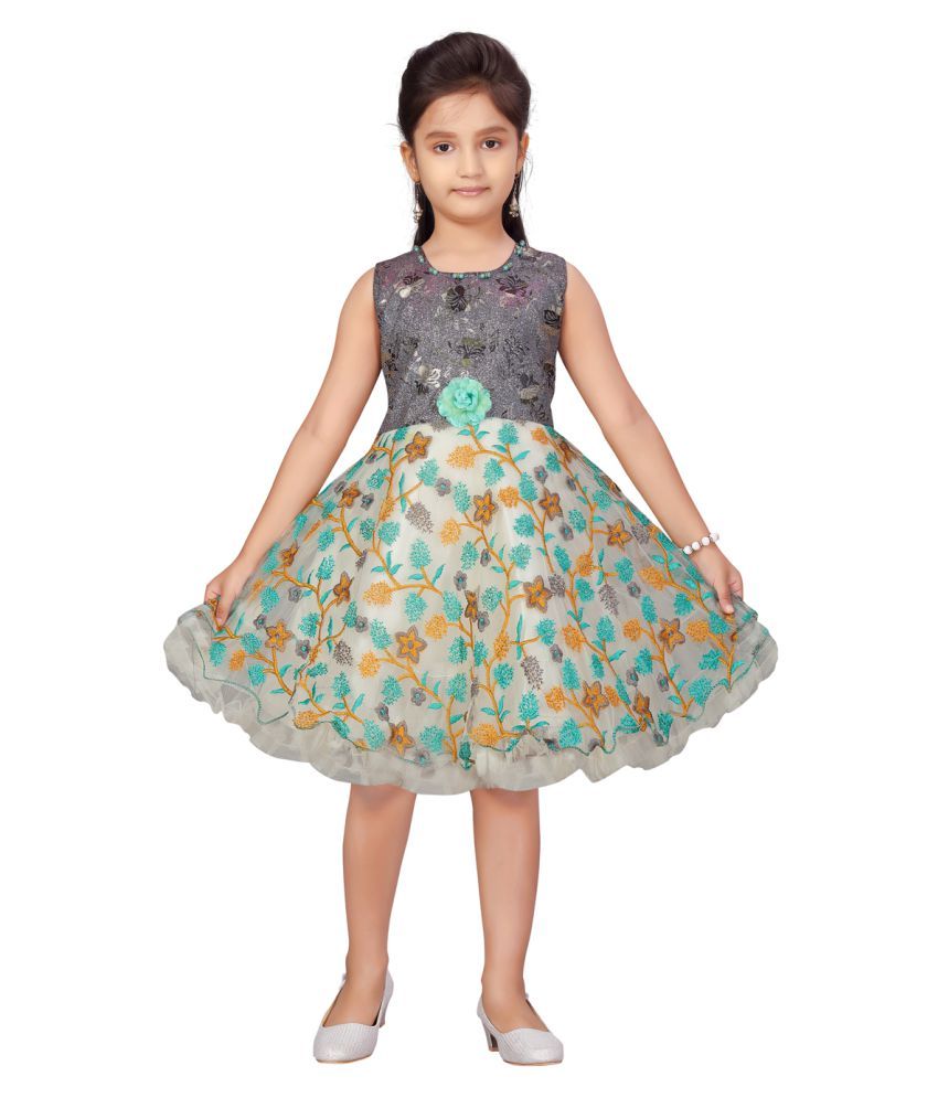 green colour party frocks