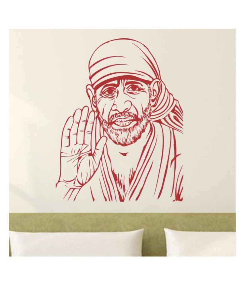 HOMETALES Shirdi sai baba line art Sticker ( 70 x 55 cms ) - Buy ...