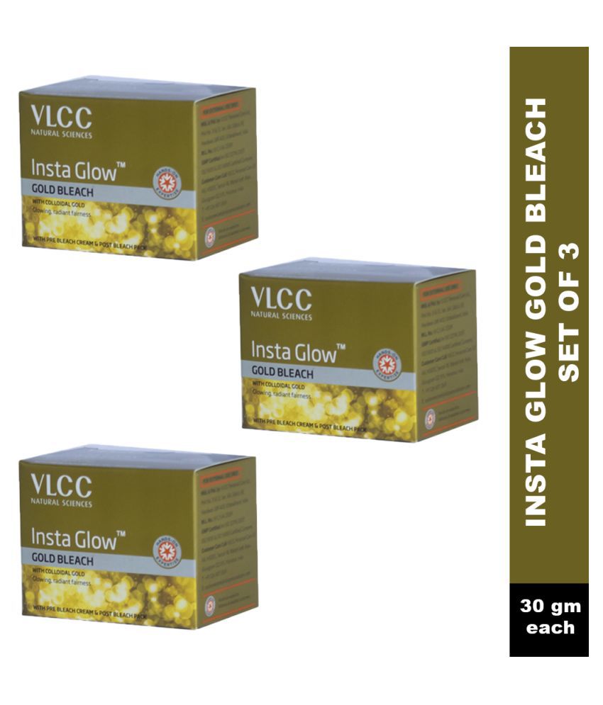    			VLCC Insta Glow Gold Bleach, 30 g (Pack of 3)