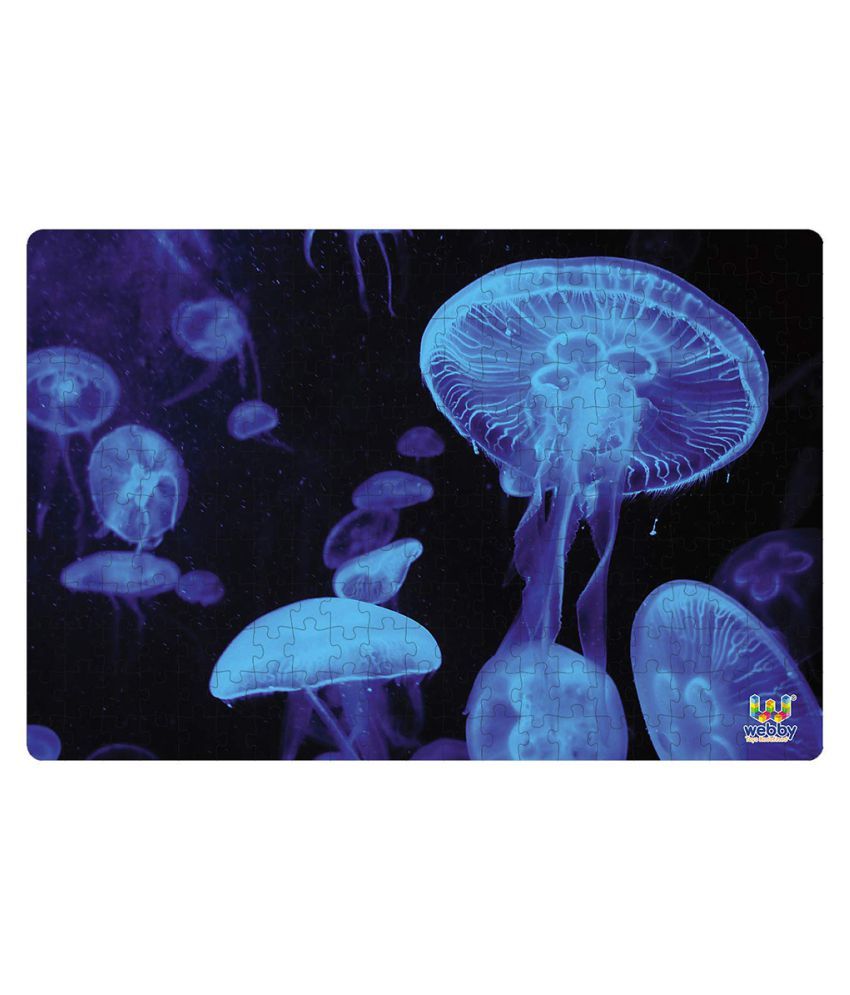     			Webby Illuminated Jellyfishes Wooden Jigsaw Puzzle, 252 Pieces