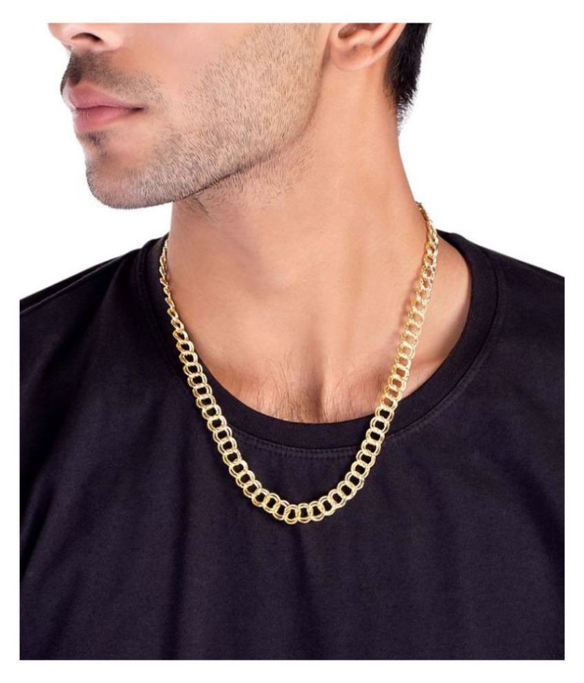     			Aaadiyatri 22kt Gold Plated Stylish Trendy Thick & Short Chain for Men (20 inch) (3 Months Color Warranty)